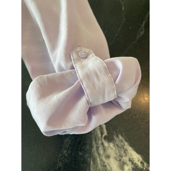 CHICO's Lavender button up roll tab sleeves Chico's 1, med/8 - Picture 8 of 12